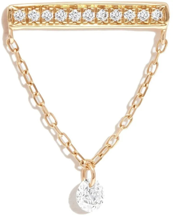 18kt Yellow Gold Diamond Drop Earring