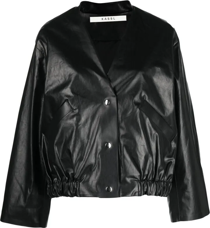 V-neck bomber jacket