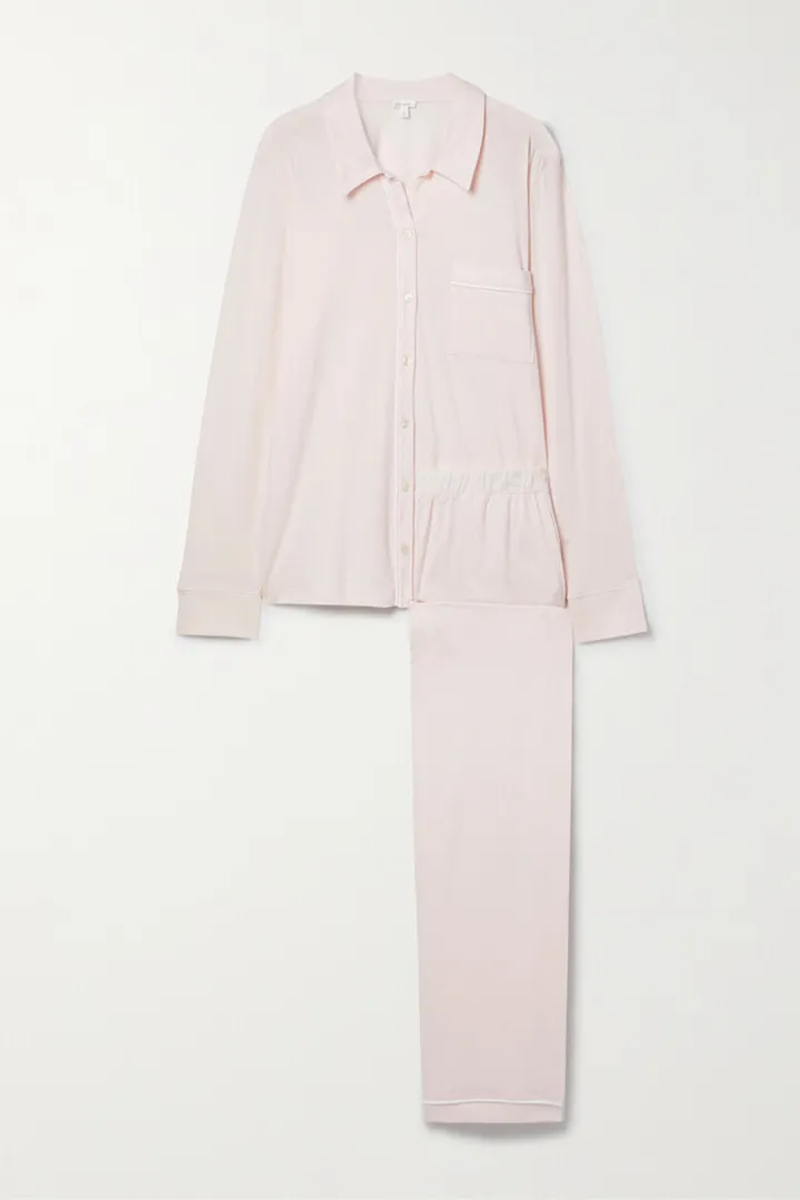 Skin - + Net Sustain Cecilia Organic Pima Cotton-jersey Pajama Set - Pink