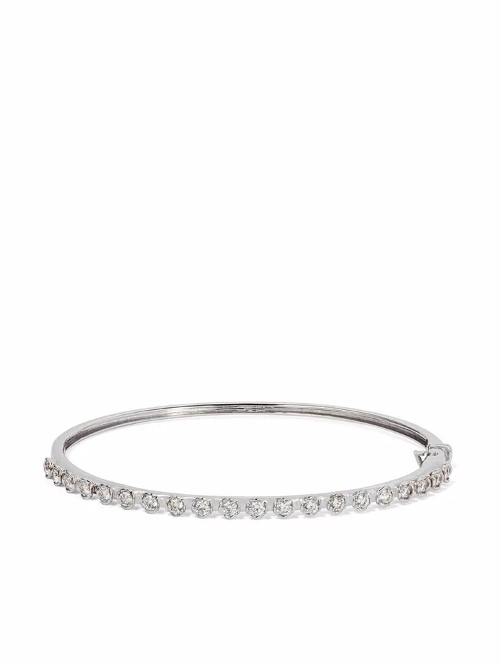 18kt white gold Marguerite diamond bangle
