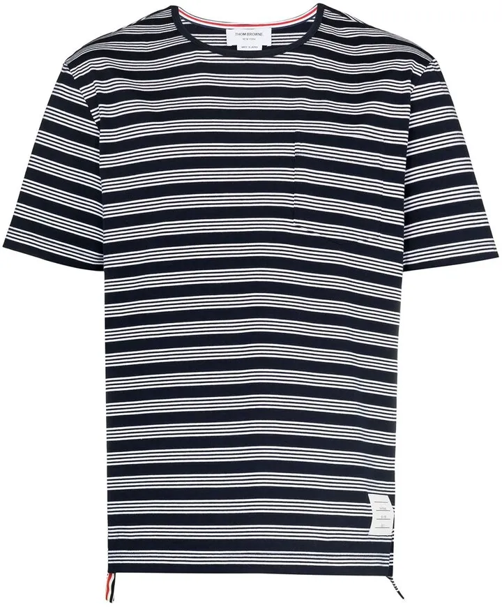 logo-patch striped T-shirt