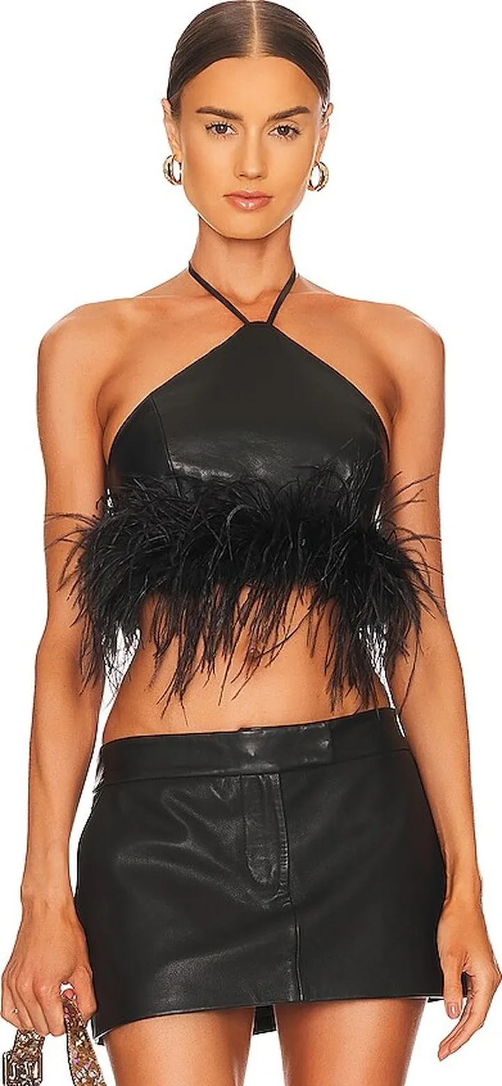 Aissa Leather Halter Top