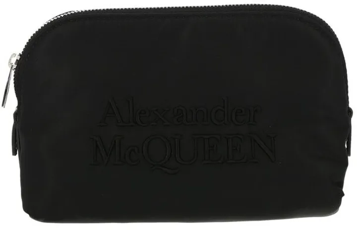 Alexander McQueen Logo Embroidered Zipped Makeup Bag