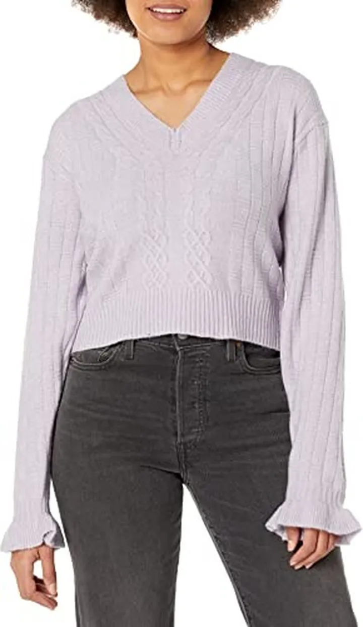 BCBGeneration Women's Long Sleeve V Neck Sweater