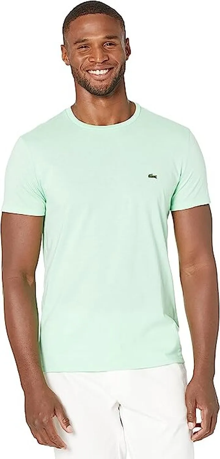 Lacoste Short Sleeve Pima Crew Neck Tee (Ash) Men's T Shirt