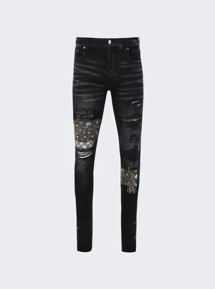 Artpatch Paint Checker Jean Aged Black