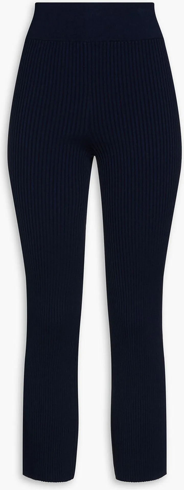 Ribbed-knit kick-flare pants