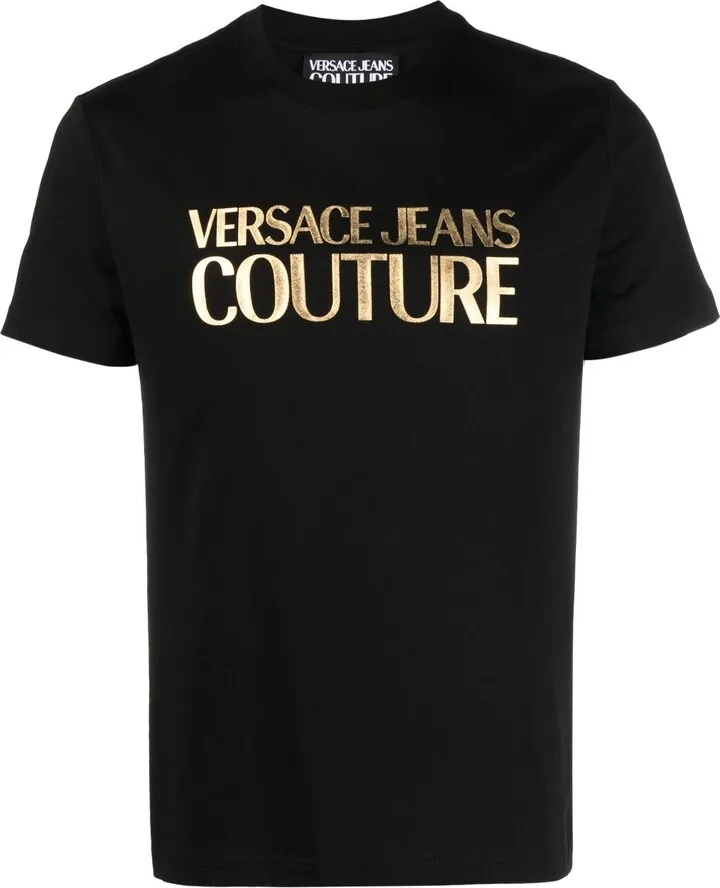 Black Logo-Print Short-Sleeve T-Shirt