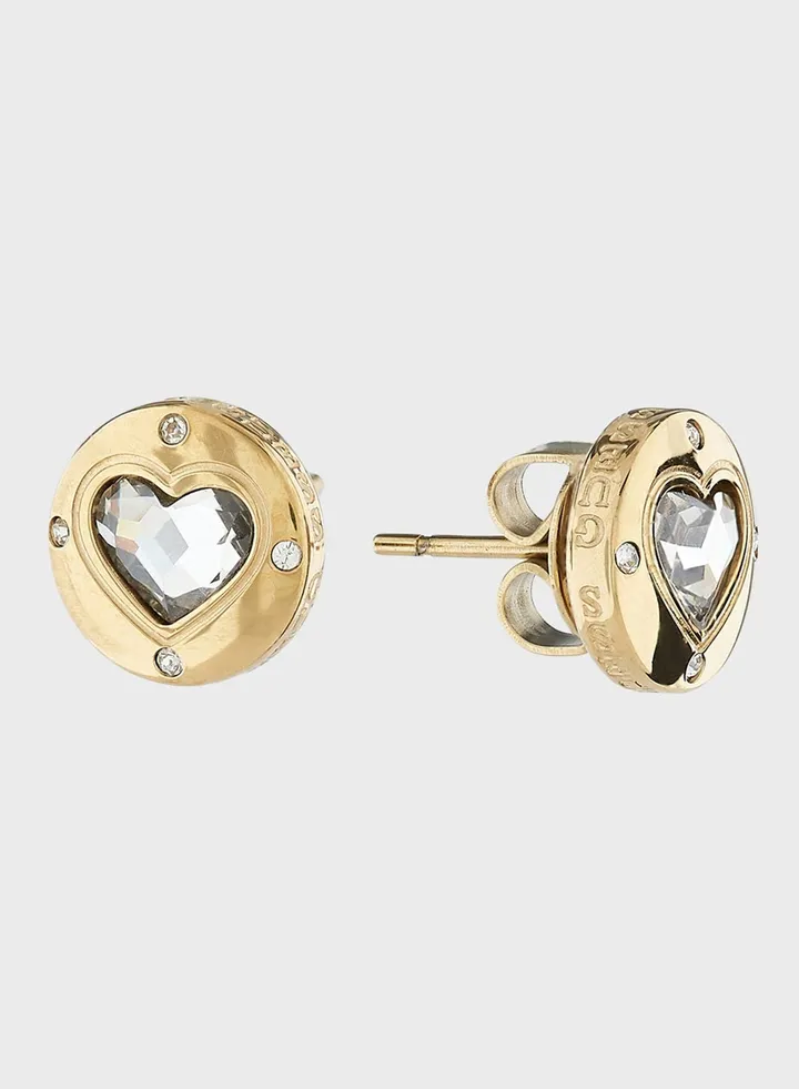 Crystal Heart Stud Earrings
