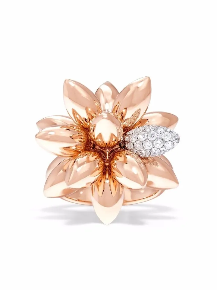 18kt rose gold Hedgehog diamond ring