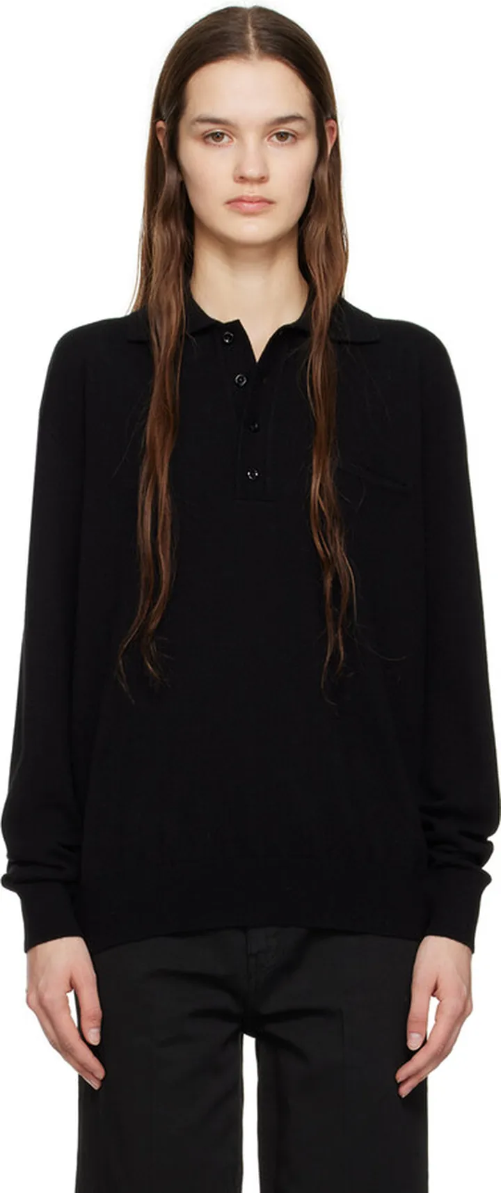 The Row Black Bolin Polo