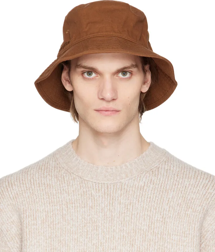 Acne Studios Brown Embroidered Bucket Hat