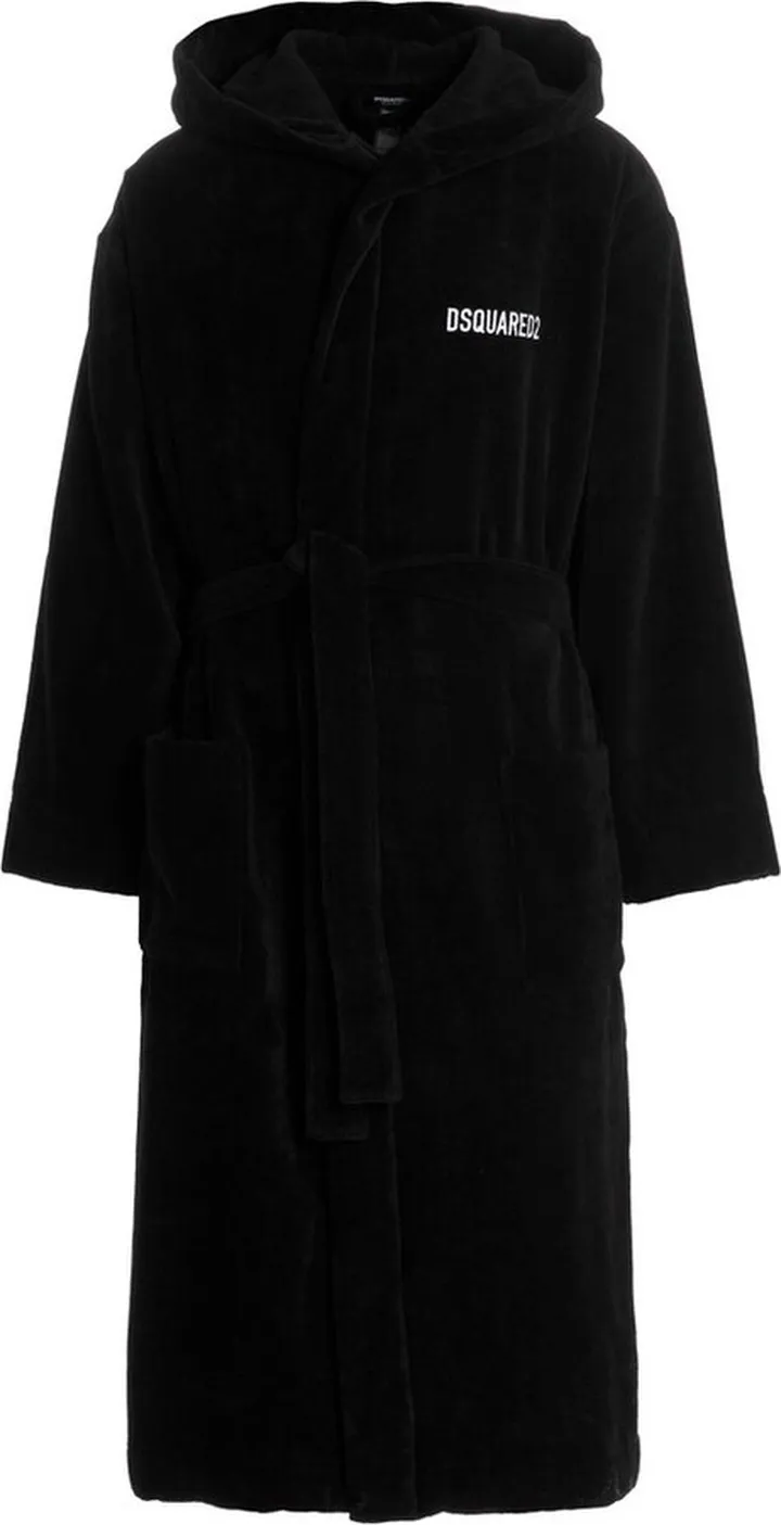 Dsquared2 Logo Embroidered Hooded Bath Robe