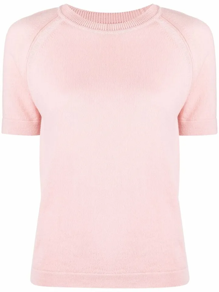 Short-Sleeve Cashmere Top
