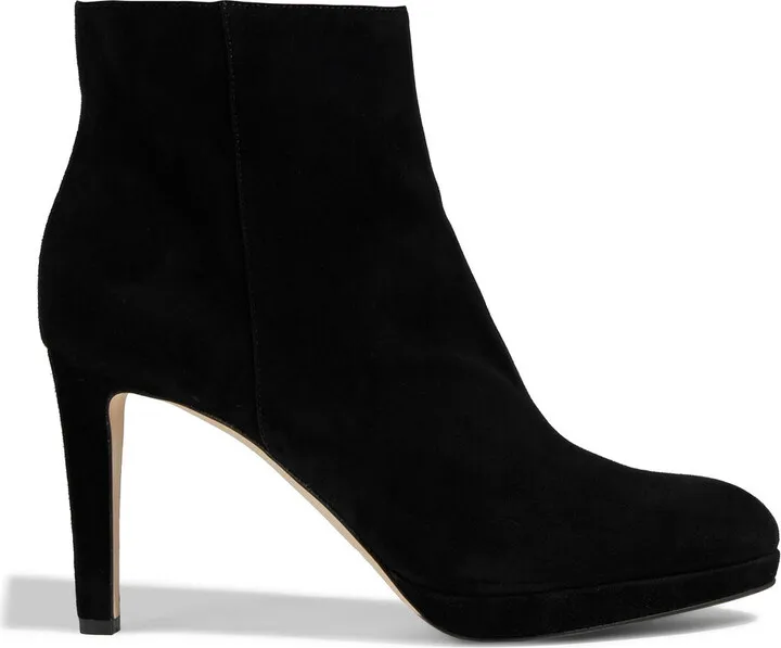 Suede platform ankle boots