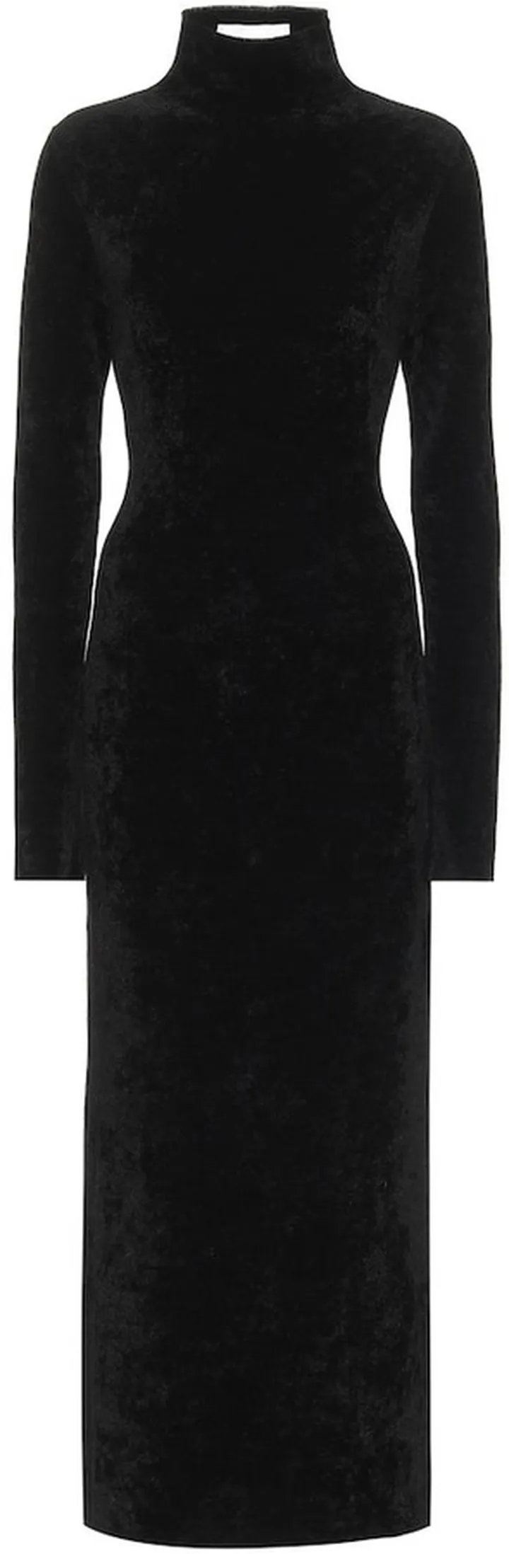 Velour mockneck midi dress