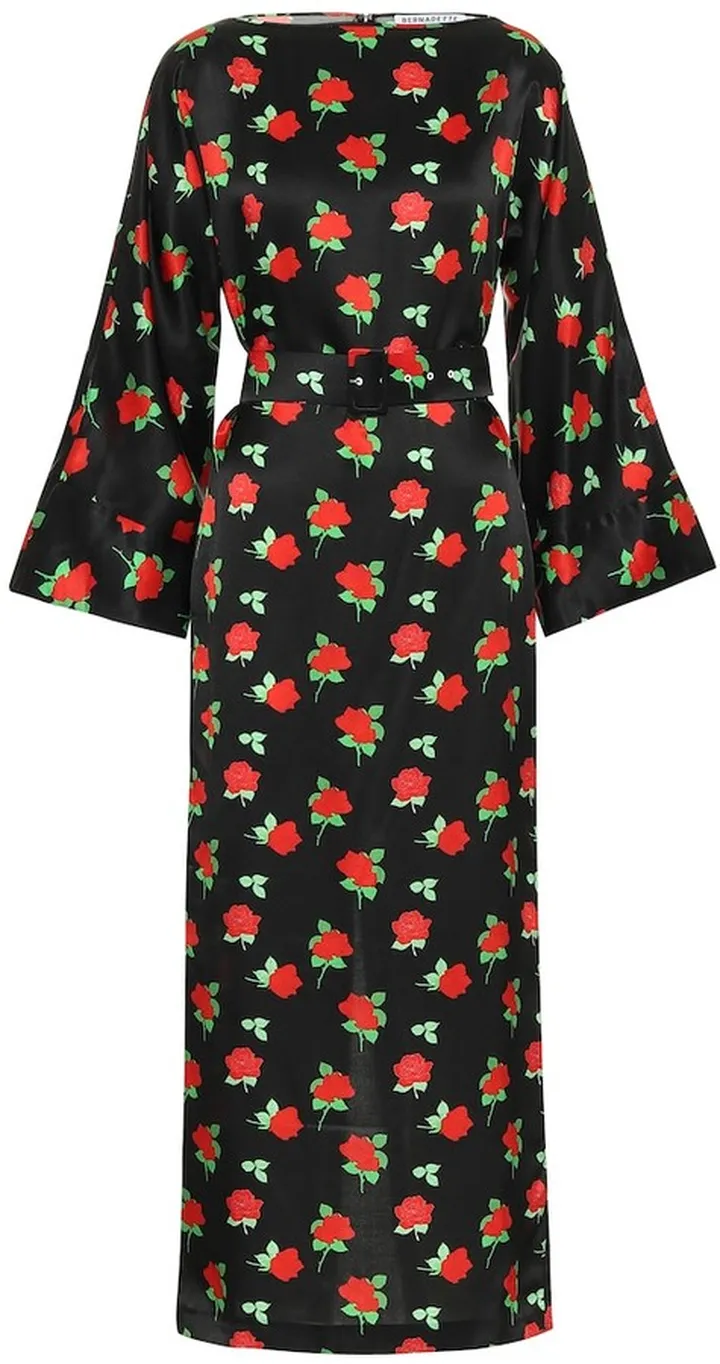 Jackie floral satin midi dress