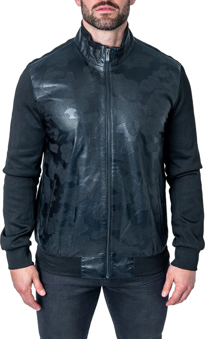 Map Black Leather Jacket