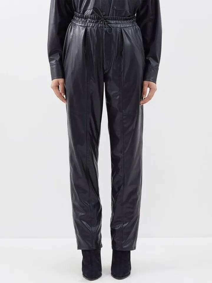 Brina Faux-leather Trousers