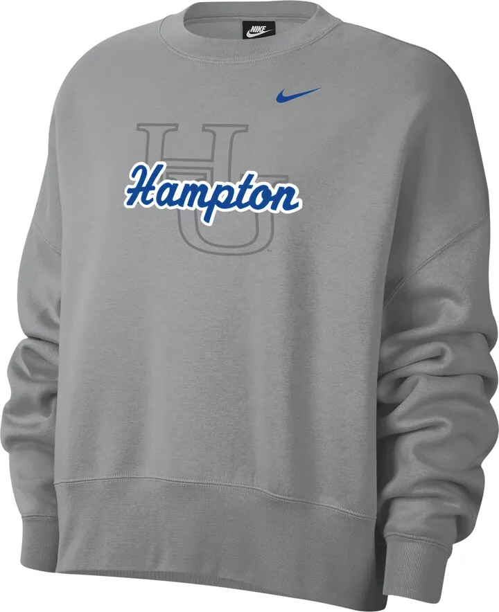 Nike Women's College (Hampton) Crew-Neck Sweatshirt in Grey
