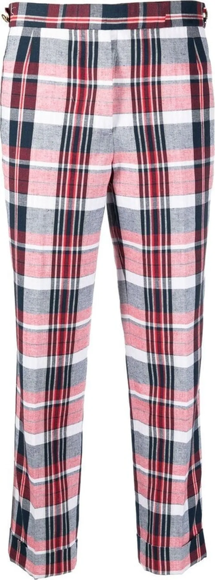 Check-Print Cropped Trousers