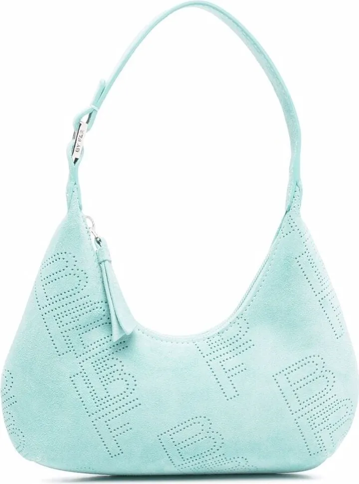 Amber perforated logo shoulder bag