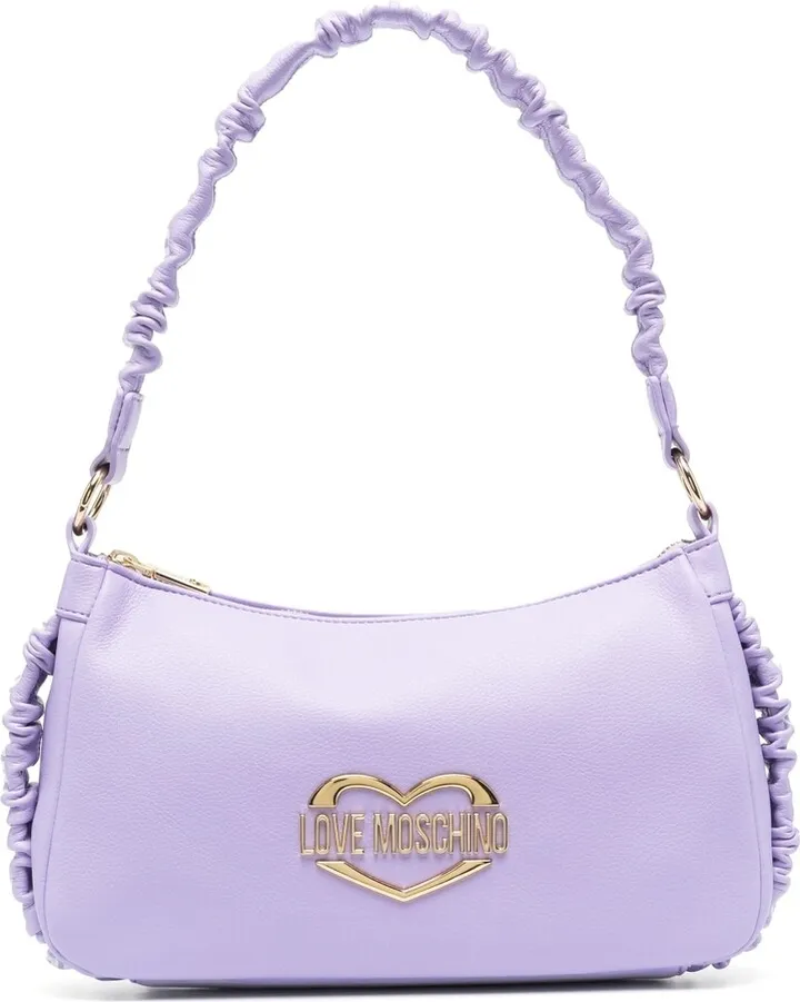 Logo-Detail Ruffle-Strap Shoulder Bag