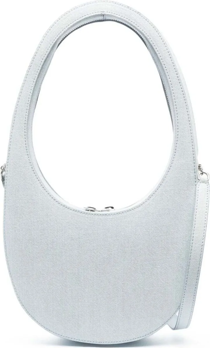 Light-blue Swipe Tote Bag In Denim Woman