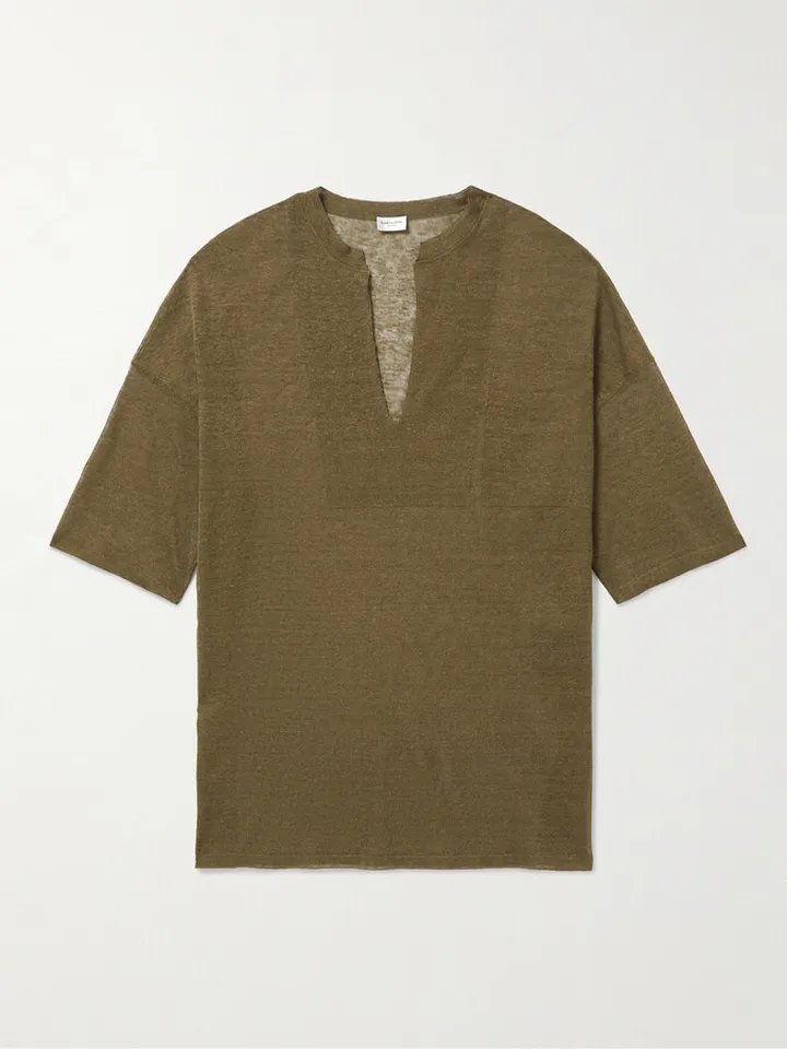 Linen and Silk-Blend T-Shirt