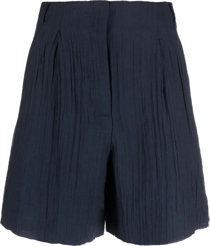 High-Waist Crepe Shorts