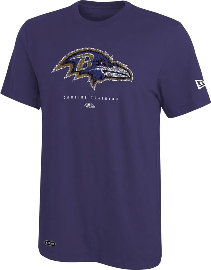 Men's New Era Purple Baltimore Ravens Combine Authentic Ball Logo T-shirt