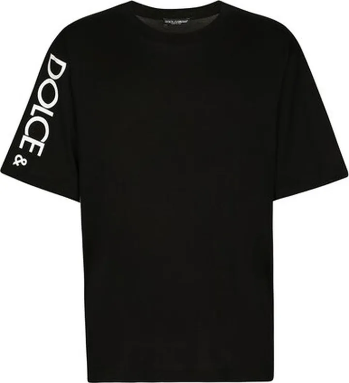 Cotton round-neck T-shirt with Dolce&Gabbana print