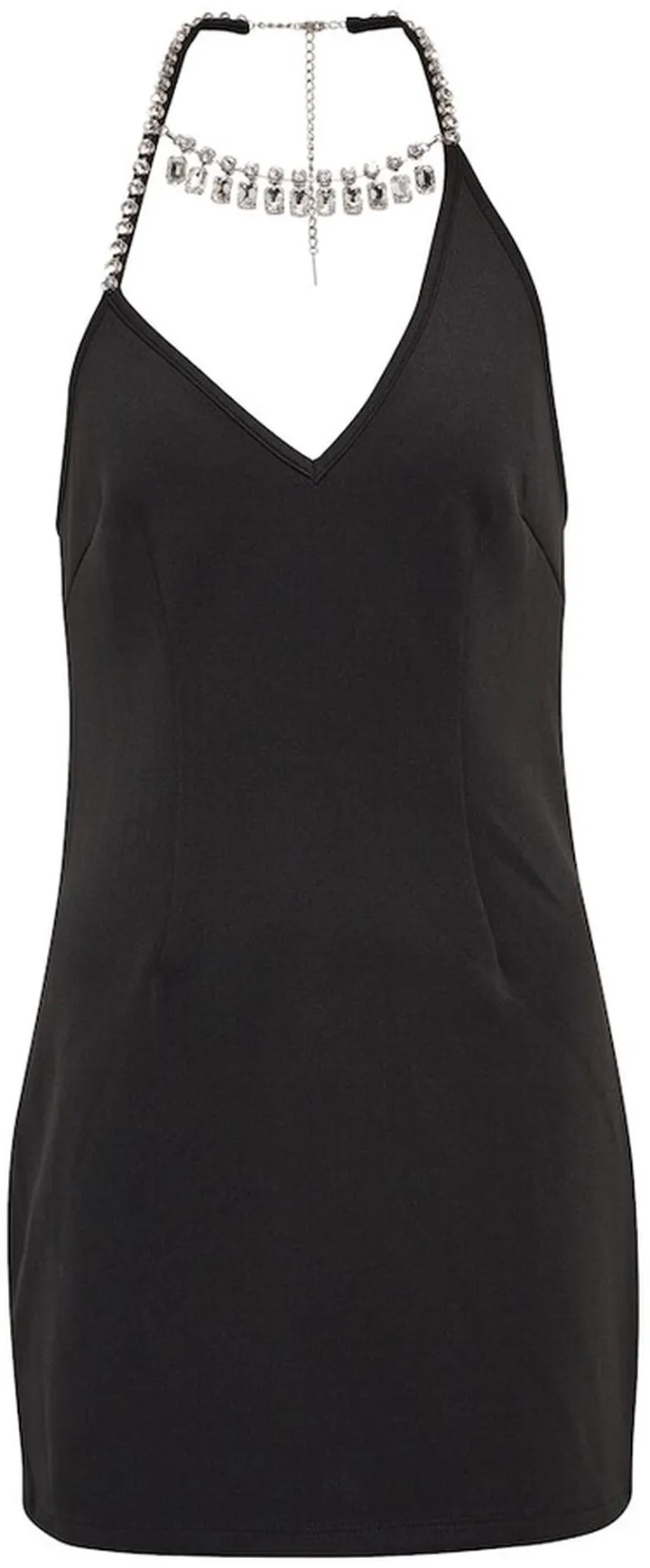 Halterneck embellished minidress