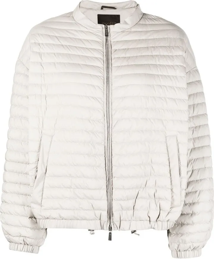Padded Zip-Up Round-Neck Jacket