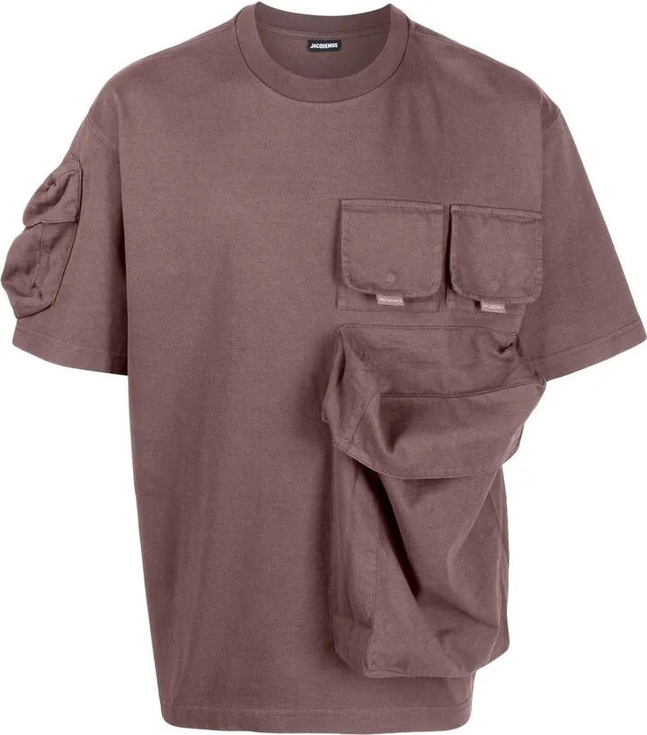 cargo-pocket cotton T-shirt