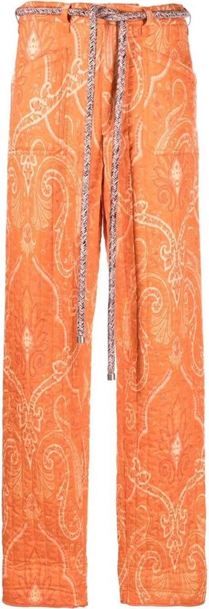 Paisley-Print Straight-Leg Trousers