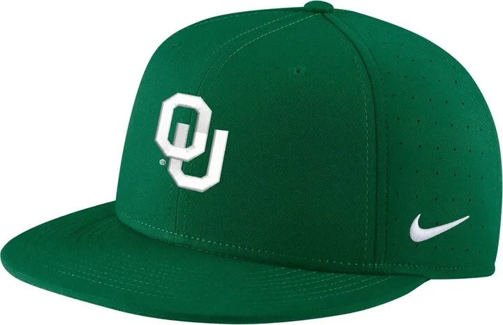 Men's Nike Green Oklahoma Sooners Aero True Baseball Performance Fitted Hat