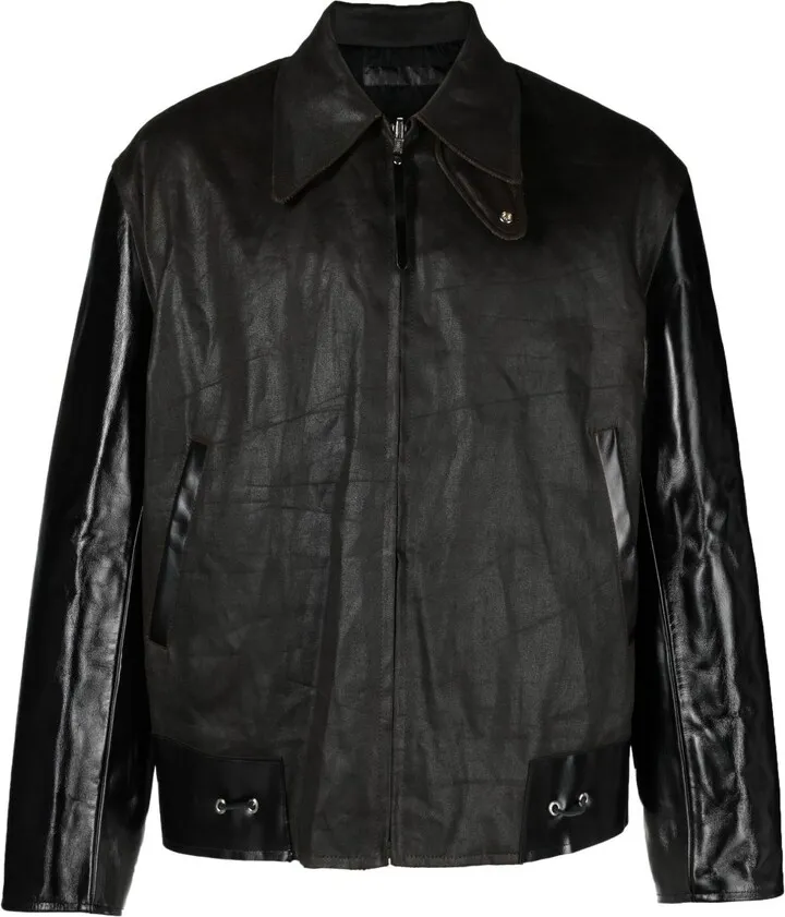 Black Zip-Up Leather Jacket