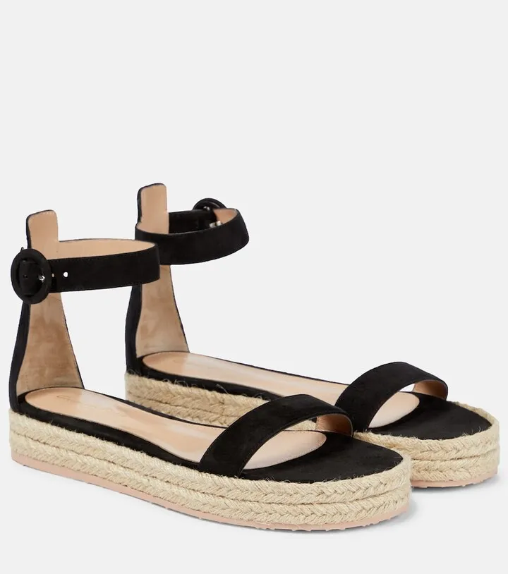 Suede espadrille sandals