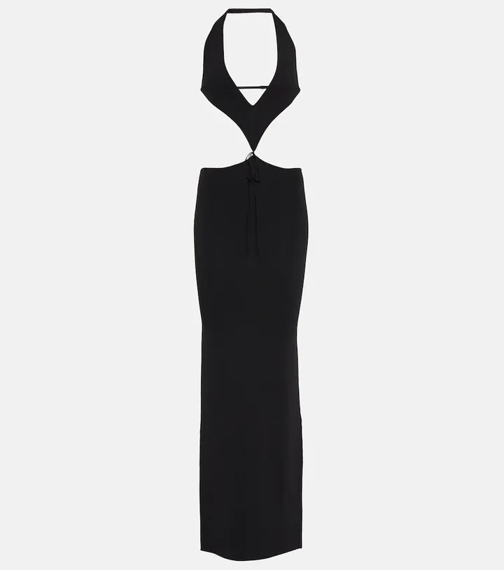 Tetra cutout halterneck maxi dress
