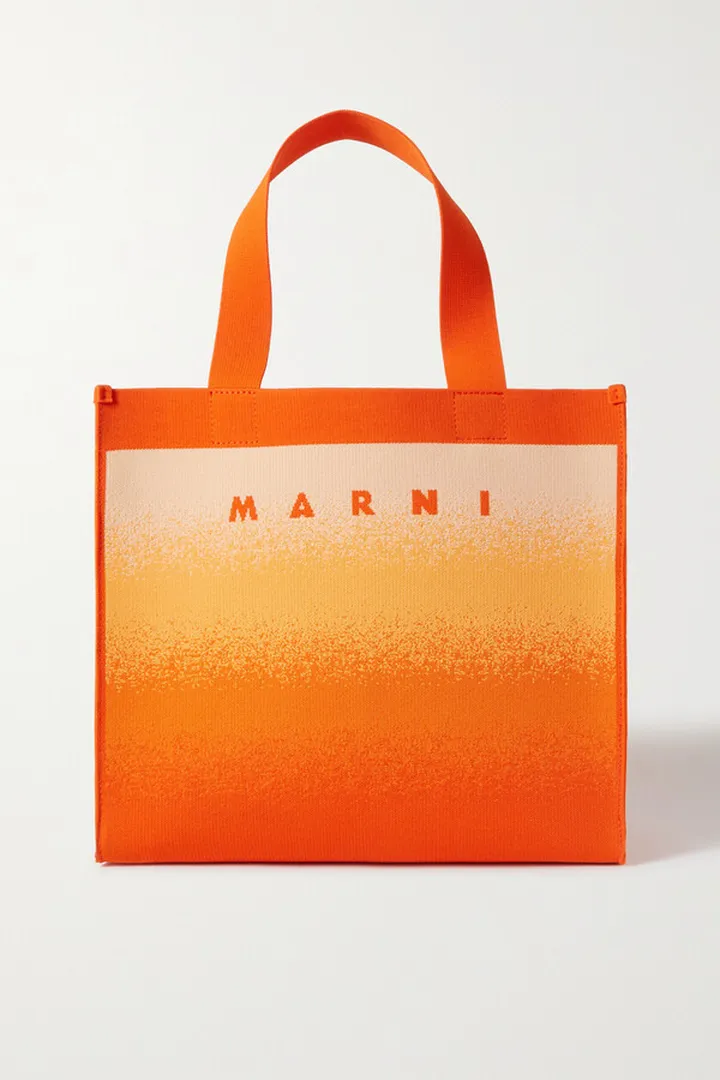 Marni - Ombré Jacquard-knit Tote - Orange
