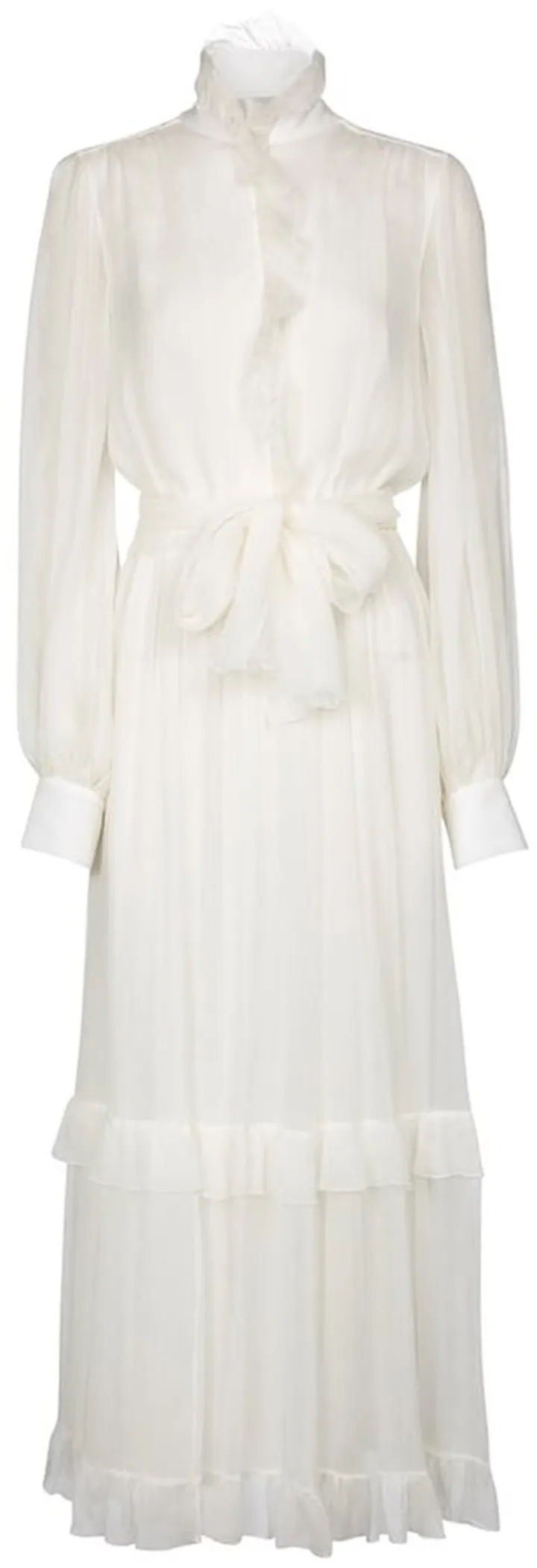 Ruffled silk crepon maxi dress