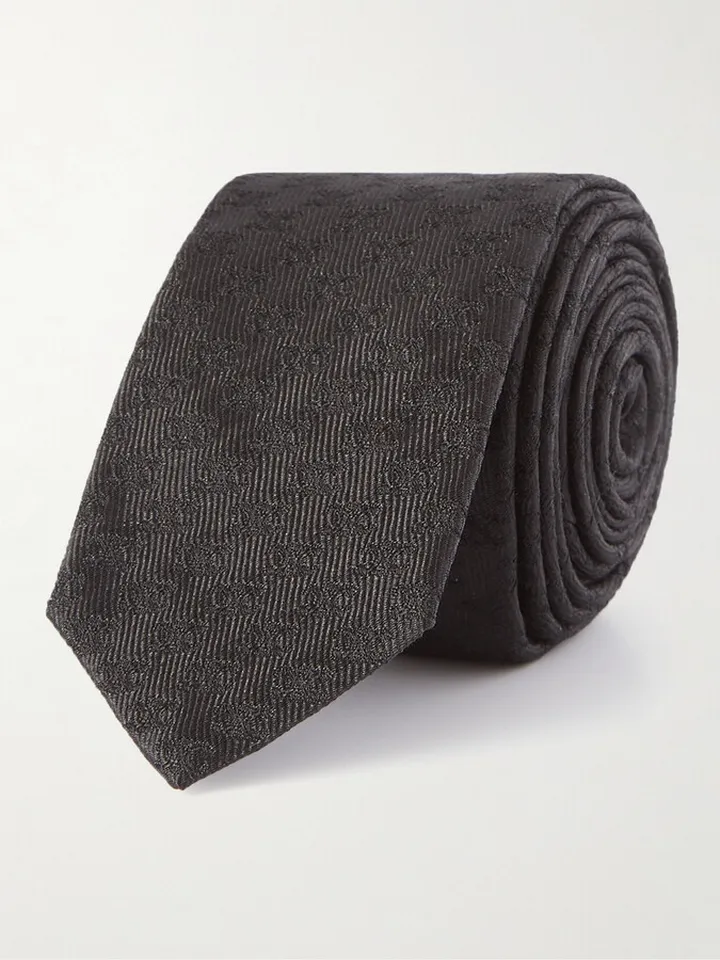 5cm Logo-Jacquard Silk Tie