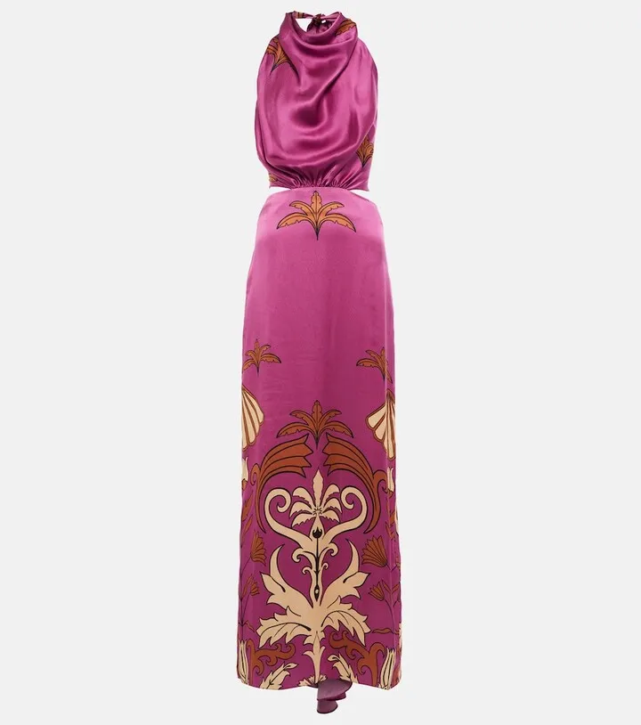 Floral silk maxi dress