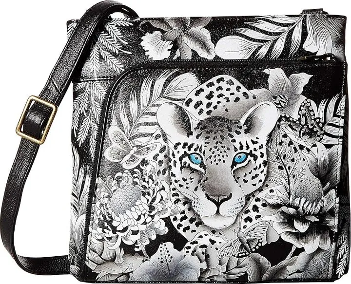 Anuschka Crossbody with Front RFID Built in Wallet 651 (Cleopatra's Leopard) Cross Body Handbags