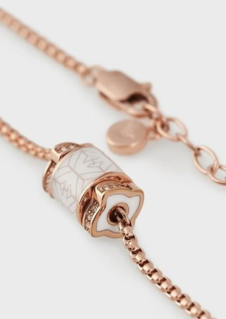 Emporio Armani Rose Gold-Tone Stainless Steel Pendant Necklace