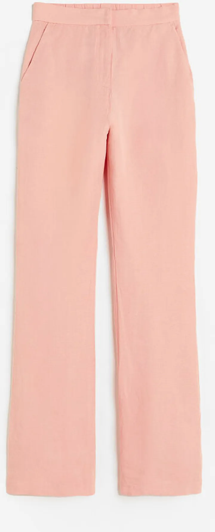 Flared Linen-blend Pants