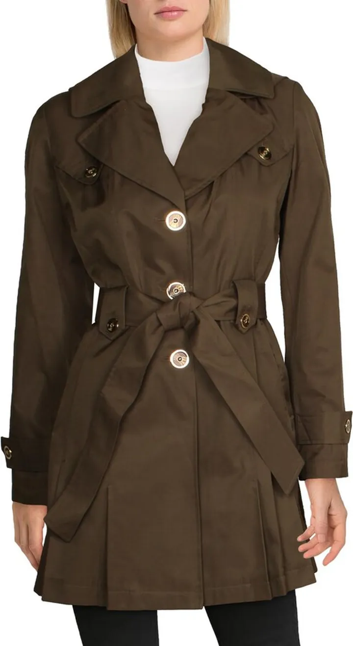 Womens Water Repellent Belted Trench Coat