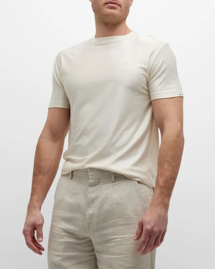 Men's Embroidered Silk T-Shirt