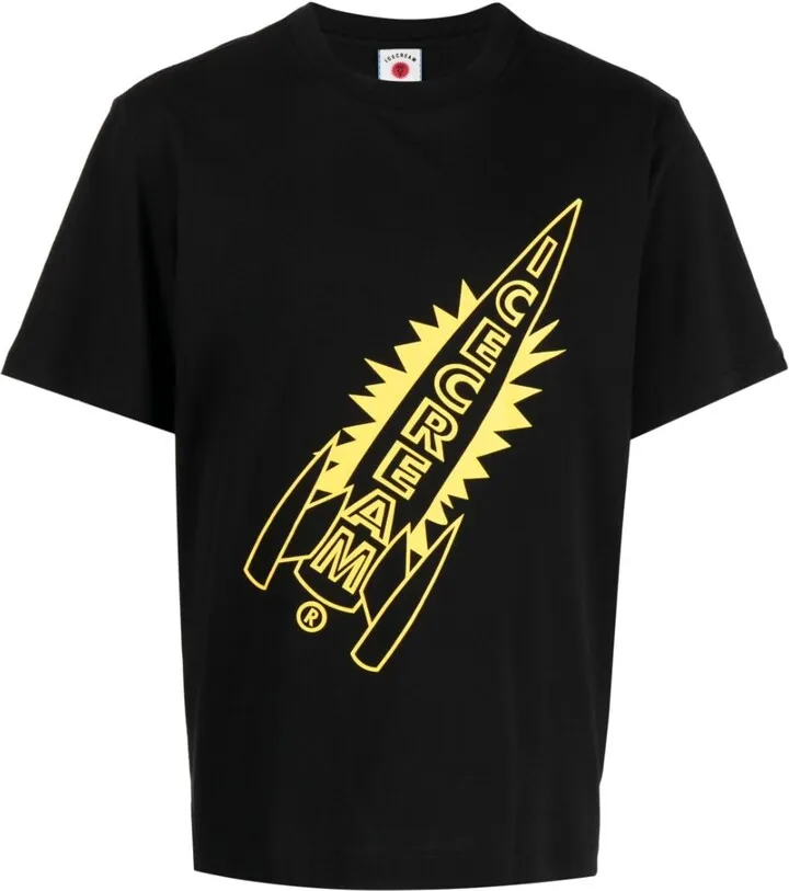 rocket-print cotton T-shirt